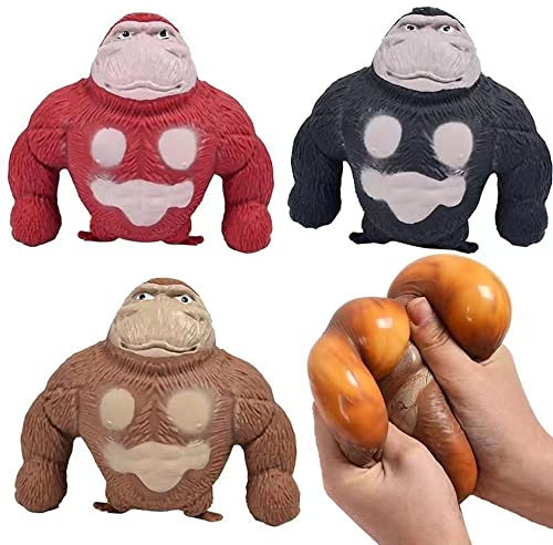 Gorilla-Figur zum Stressabbau, Latex Monkey Gorilla Toys, Anti-Angst-Reizbarkeits-Gorilla-Spielzeug, Weiches Squeeze-Spielzeug, Geeignet für Freizeit, Unterhaltung, Stressabbau(braun)