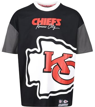 Recovered Kansas City Chiefs Cut and Sew Schwarz Oversized NFL T-Shirt - L