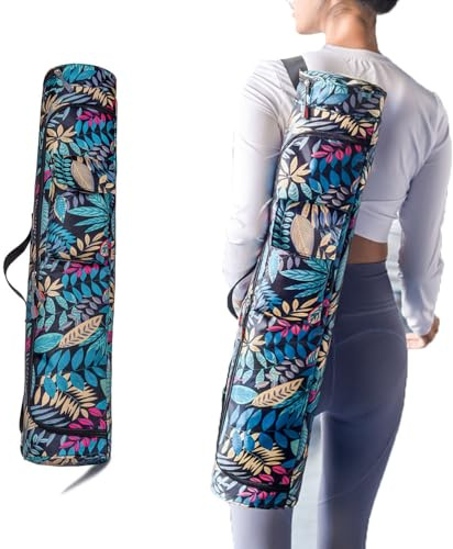 Oaygat Borsa grande per tappetino da yoga, con tracolla per il trasporto, con tasca per bottiglia con cerniera completa e scomparto umido, tappetino per esercizi, borsa da yoga per pilate quotidiano