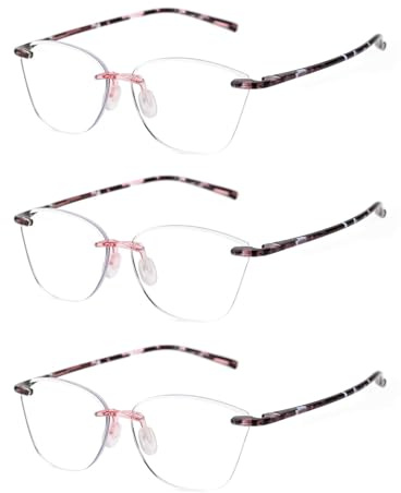 TERAISE Lunettes De Lecture Sans Monture Pour Femmes Confortables, LéGèRes Et Sans Monture Lunettes D'Ordinateur Bloquant La LumièRe Bleue(2.5X)