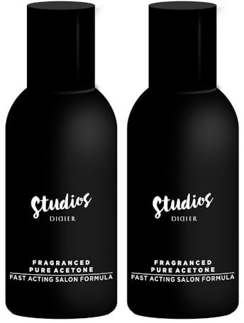 Didier Lab - Acetone Unghie Profumata - Rimuovi Semipermanente Unghie con Acetone Puro - Solvente per Smalto Semipermanente UV Tips Top Coats e Basi - Acetone Pura con Fragranza -Confezione da 2x150ml