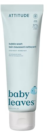 ATTITUDE Baby Bubble Bath & Body Wash, Good Night, EWG Verified, 8 Fl Oz