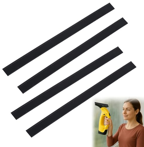 4Pcs Replacement Blades for Karcher Window Vac Accessories 280mm Replacement Rubber Lips for Karcher Window Squeegee Replacement Blades Compatible with WV1 WV2 WV5 WV50 WV55 WV60 WV75