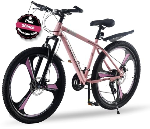 TRIOBLADE 24''26''27.5'' Mountain Bike 3 Spoke Wheels Mountain Bicycle 21 Speeds Disc Brake Bike Lightweight Frame Bicycle for Adult Men Women Sport Cycling Bike