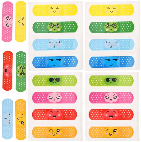 ELAYARD 40 Vendas Autoadhesivas para Dedos de Mano Diseño de Dibujos Animados, Microporosas y Resistentes al Agua, Ideales para Uso Diario y Viajes