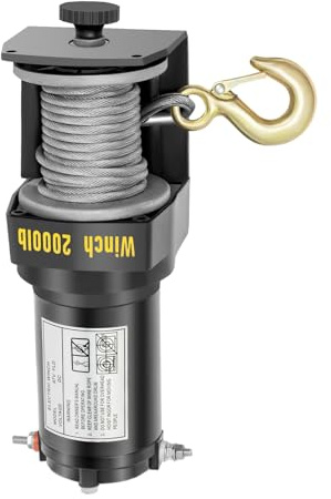 Taozhiyy Cabrestante eléctrico de 12 V, 400 W, 200 kg vertical/900 kg horizontal, 4 m/min de velocidad de tracción, IP66 cabrestante con mando a distancia para vehículos todoterreno, barcos