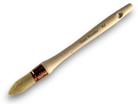 Lot de 3 pinceaux de Pouce à rechampir | Brosse Ronde en Soie Blanche | Ø 20 mm | Idéal Peinture rénovation Volets moulures plinthes Angles persiennes | Manche Bois Brut | Kibros 371D21_2x3