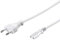 PremiumCord Cable de Alimentación de 230 V, 2 m, con Enchufe Europeo A Enchufe Europeo Doble C7 de 2 Pines, IEC 320, Recto, Color Blanco