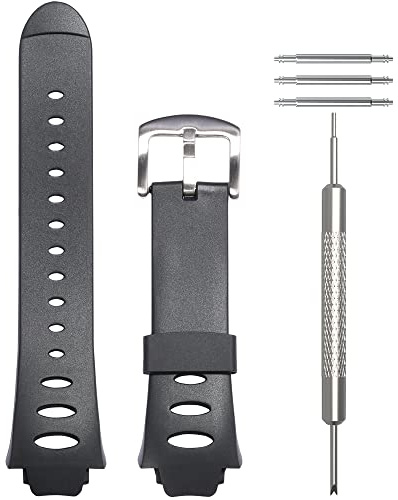 WRISTARMOR Bracelet de montre de rechange en caoutchouc pour Suunto Observer SR X6HRM - Pour homme - Pour sports de plein air - Boucle argentée