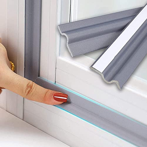 5M Gris Burlete Puerta Ventanas Entrada Corredera InsonorizacióN AnticolisióN Espuma Autoadhesivo,Tira Sellado Exterior Acustico Cinta Aislante Ventanas Prueba Viento Termico Antipolvo Aislamiento