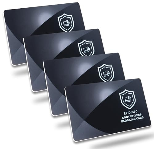 Viitech 4pcs RFID Blocco Carta NFC Banca Debito Carta di Credito Protector Intero Portafoglio Scudo di Identità Prevenzione Portatile Design Sottile Protezione Passaporto Blocker