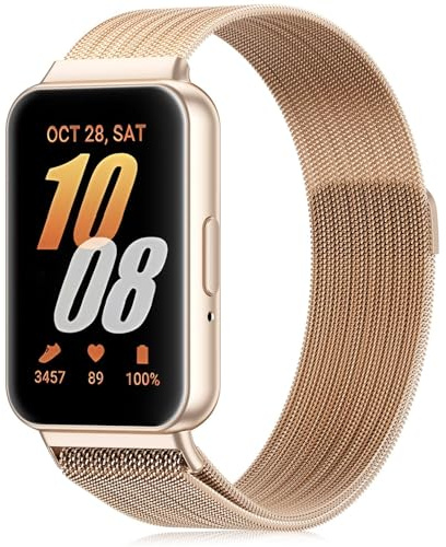 Wizvv Armband für Samsung Galaxy Fit 3, Edelstahl Mesh Metall Uhrenarmband kompatibel mit Samsung Galaxy Fit 3 SM-R390 Damen und Herren