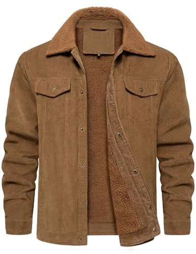 Voqeen Veste Homme Blouson Homme Hiver Doublée en Polaire Manteau Cargo Militaire à Col Rabattu blouson de Camionneur Chaude et Décontractée pour L'extérieur