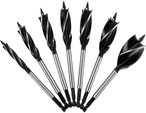 ZOFUN 7 Stück Holzbohrer Set, 10mm, 16mm, 18mm, 20mm, 22mm, 25mm, 35mm Hartstahl Reibungsbohrer, Schneller Schnitt