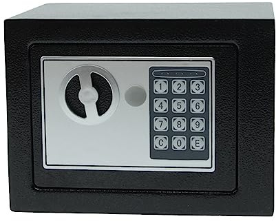 Mini coffre-fort numérique compact avec clé – Boîte de sécurité en acier pour un usage domestique idéal pour les bijoux, l'argent liquide et les documents importants – Solution de rangement sécurisée