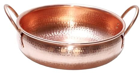 Pentola Shabu Shabu in Rame, Pentola da Cucina, Pentola per Zuppa, Ciotola da Portata in Rame Martellato, Pentola per Feste in Casa, 36 Cm，36cm