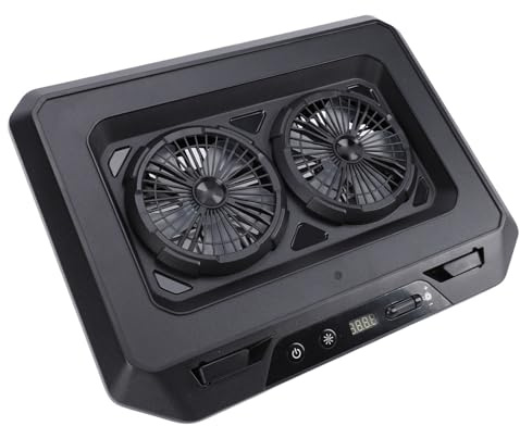 Zunate Base de Refrigeración para Portátil de 15,6-19 Pulgadas, con 2 Entiladores Rápidos con Control de Velocidad Variable y Silencioso y 10 Modos de Iluminación y 6 Alturas