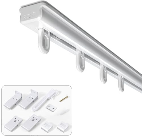 Sekey Gardinenstange Ausziehbar Gardinenschiene 1-läufig Alu-Vorhangschiene teleskopisch Vorhangstange Verstellbare Gardinenstange 70-120 cm
