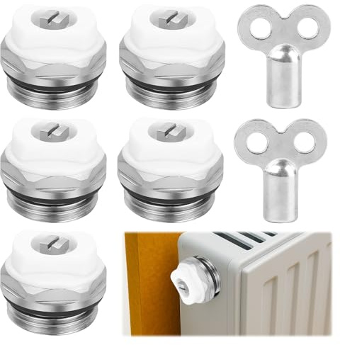 Vannes De Purge De Radiateur, 7 pièces Vanne De Purge De Radiateur, Purgeur Radiateur, Vannes De Purge, Vis Purge Radiateur, pour la plupart des dissipateurs thermiques standard, Bronze.