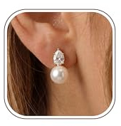 CASSIECA Orecchini Clip Orecchini Donna Perle Senza Buco per Sposa Damigelle Ipoallergenici Clip Donna Perle Oro Gioielli Non Perforati