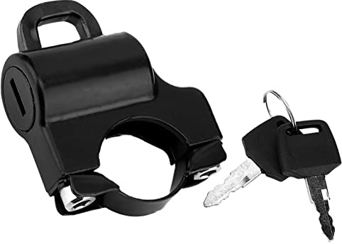 ZASCHMOY Candado de Seguridad Universal para Casco de Motocicleta con Manillar de 22 Mm con 2 llaves: Candado Duradero y Resistente a la Intemperie para Asegurar Cascos (BLACK)
