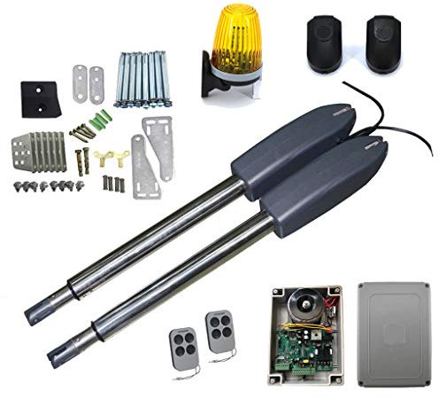 KIT AUTOMAZIONE CANCELLO BATTENTE 2 ANTE MOTORE APRICANCELLO ELETTRICO 24 V 220V (350 Kg Per Anta 60 W 24 V)