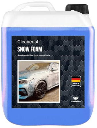 Cleanerist 2 x 5 litri Snowfoam blu I concentrato | Shampoo per auto anche per roulotte e caravan | lavaggio auto I Foamer I schiuma attiva I con beccuccio e panno in microfibra