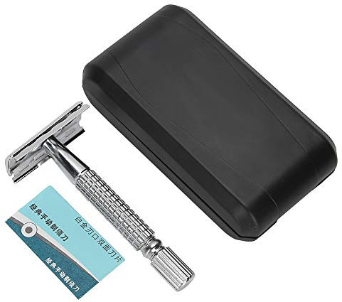 Edelstahl Rasierer, Rasierhobel für Männer, Handrasierer mit Klinge, Tragbares Herrenrasiergerät zum Nassrasieren