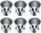 Yitobici Coquetiers en Acier Inoxydable avec Fond Rond, empilables, Lot de 6 Plateaux Porte-œufs, Argent