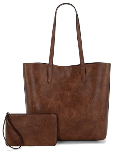 Montana West Tote Bag for Women Soft Hobo Purse Vegan Leather Work Shoulder Top Handle Handbag MWC-376DBR