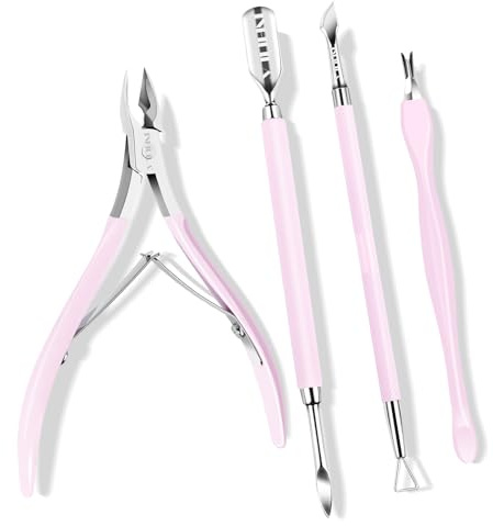 NXJ INFILILA Cuticle Remover Kit 4Pcs,Cuticle Trimmer & Pusher,Scraper