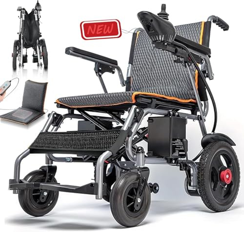 Sedia a rotelle elettrica pieghevole per adulti, leggera, approvata dalle compagnie aeree, capacità di carico 130 kg, sedia a rotelle elettrica pieghevole 20 km