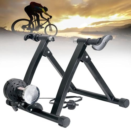 lwjunmm Rullo per Bicicletta da Interni,Rullo per Allenamento in Bicicletta,per Pneumatici da 26–29 Pollici,Ruota Pieghevole per Bicicletta,Freno Magnetico