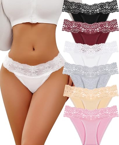 ALL OF SHE 6-pack underbyxor dam spets bomull underkläder kvinnor sexiga underkläder hipster trosor kvinnor andningsbara underkläder mjuka trosor flerpack S-XL