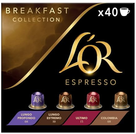 L'OR Espresso Colección Desayuno | 40 Cápsulas Compatibles Nespresso (R)* | Amazon Exclusive