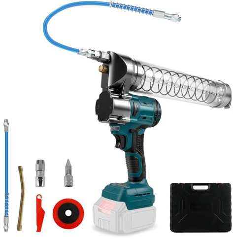 WingFly Pistolet à Graisse électrique sans Fil pour Batterie Makita 18 V, 10000 PSI Pompe à Graisse électrique avec Lumière LED, Tuyau 90 cm, pour graisser Les véhicules (sans Batterie)