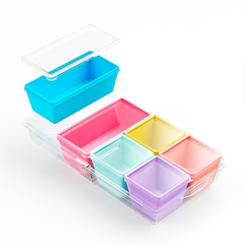 Gemice Moldes de silicona para congelador sin BPA con base, paquete individual de 6 cubos de sopa de 1 taza y 2 tazas, bandeja de congelador con tapas para almacenamiento de alimentos, aptos para