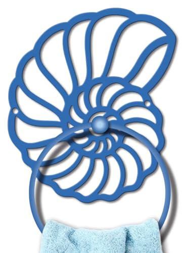MAYJOYDIY Nautilus Metal Towel Ring Ocean Seashell Hand Towel Holder