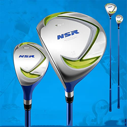 Mazza da golf mancina in legno per bambini #1W/Hybrid Iron Golf Drivers Junior Putter in legno con copertura per mazza da golf, ideale per giovani golfisti (9-12 anni, sinistra, verde (ibrido))