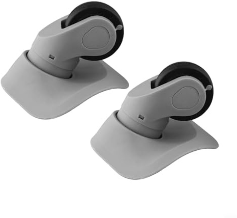 Coppia di ruote di ricambio rotanti per valigie trolley in materiale plastico resistente, adatte per sostituire ruote usurate della valigia (grigio L)