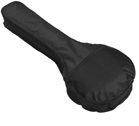 Mandolin Carry Bag Black Oxford Cloth Thick Padded Backpack | Shoulder Straps, Handles and Shockproof Build, Simple Unisex Style for Instrument Transport