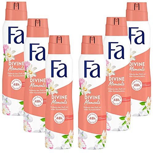FA Divine Moments deodorant spray, 0 % aluminiumsalze fläckfri, 6-pack (6 x 150 ml)