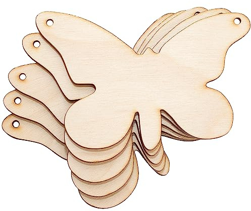 Creative Deco 10 x Träfjärilsformer | 8,9 x 5,8 cm
