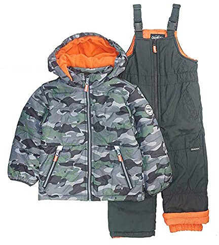 OSHKOSH B'GOSH Osh Kosh Boys' Ski Jacket and Snowbib Snowsuit Set (Camo Print, 4)