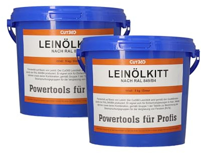 EGO Leinölkitt - Fensterkitt für die Einfachverglasung von Fenstern | 10 kg | Glaserkitt geeignet für Holz- und Metallrahmen | Hergestellt aus reinem Leinöl - Made in Germany