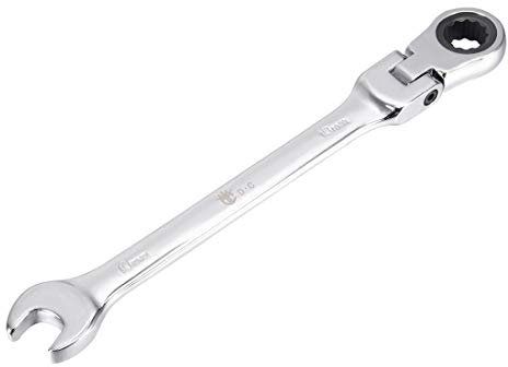 Umschaltknarre mit flexiblem Kopf und offenem Kopf 10mm metrisch poliert Cr-V