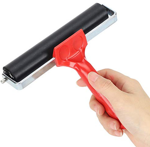 Rubber Brayer Roller, Art Ink Painting Roller for Printmaking Block and Screen Printing Tool with 15cm Width for Crafters