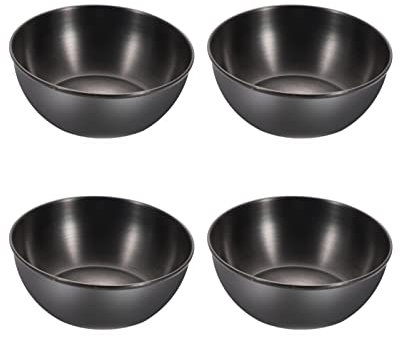 Eabdice 4 Pièces Mini Bols à Trempette en Acier Inoxydable Ronds, Ensemble pour Sauce Soja, Ketchup (Or Foncé)