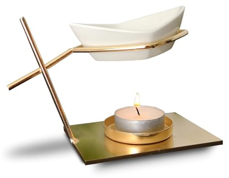 Burle Parfym Matelot - Fondant brännare av vax och doftvax - diffusor av eterisk olja och atmosfär doft - original design av keramik och metall - höjd 10 cm - Zen'Arome
