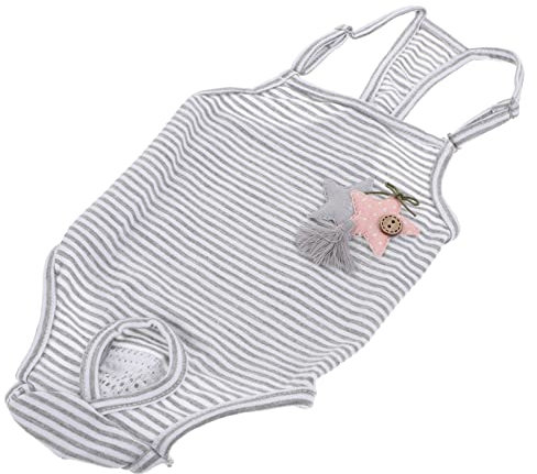 WOONEKY Hundewindeln Für Hündinnen Mit Hosenträgern Waschbare Hygienehosen Aus Atmungsaktivem Für Komfortable Nutzung Für Läufige Hunde Und Welpen Süßes Streifenmuster